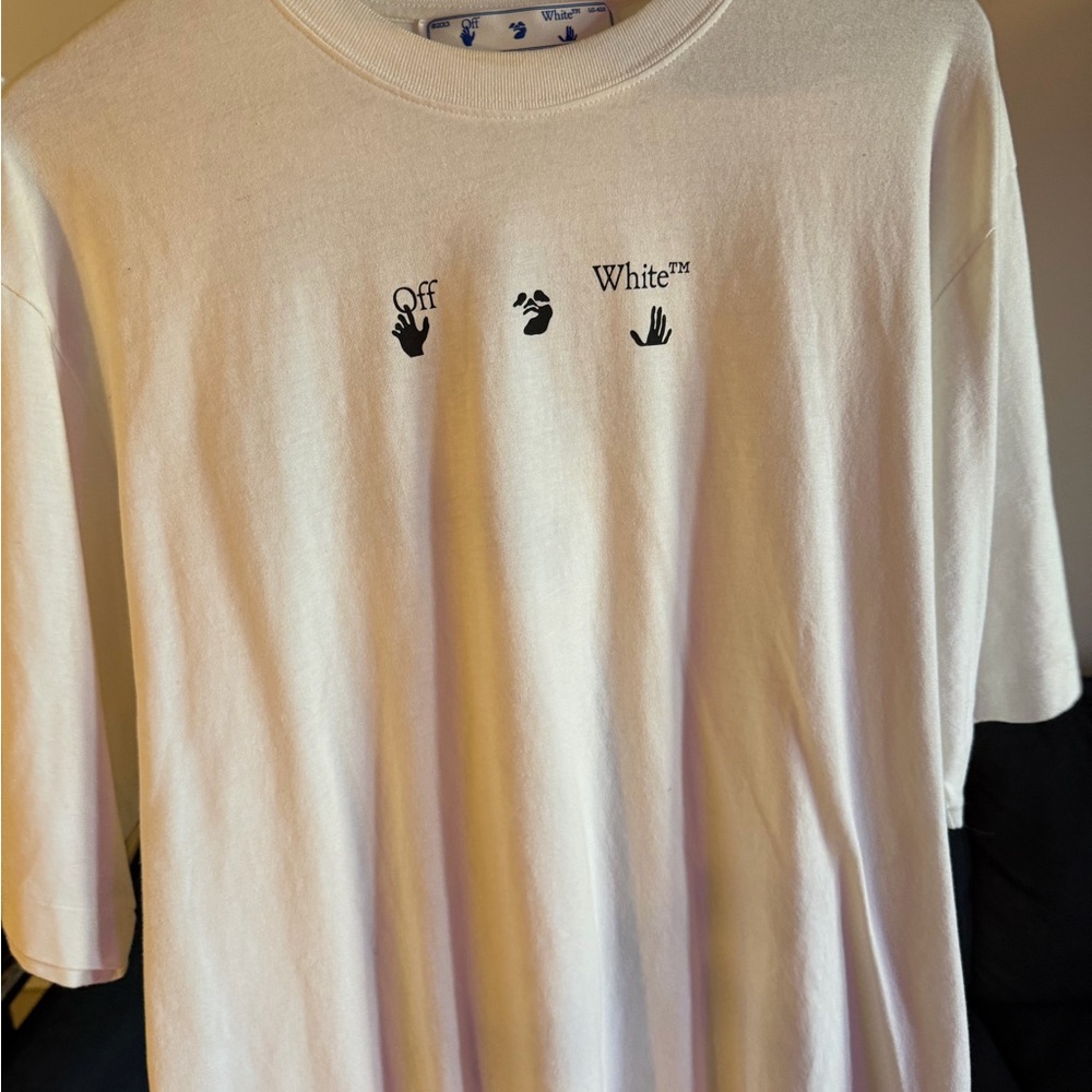 Off-White White with Blue Graffiti
